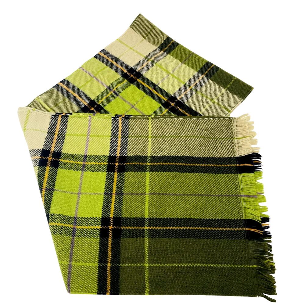 Barneys New York Scarf Casual Green Acrylic Plaid